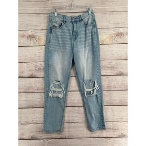 American Eagle Stretch Mom jeans Womens 4 Blue Light Wash Denim